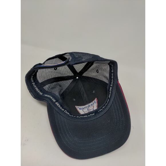 Heritage Seeds Diener Soybeans Strapback Meshback Hat OSFA Black Blue Patch Logo - Picture 7 of 10